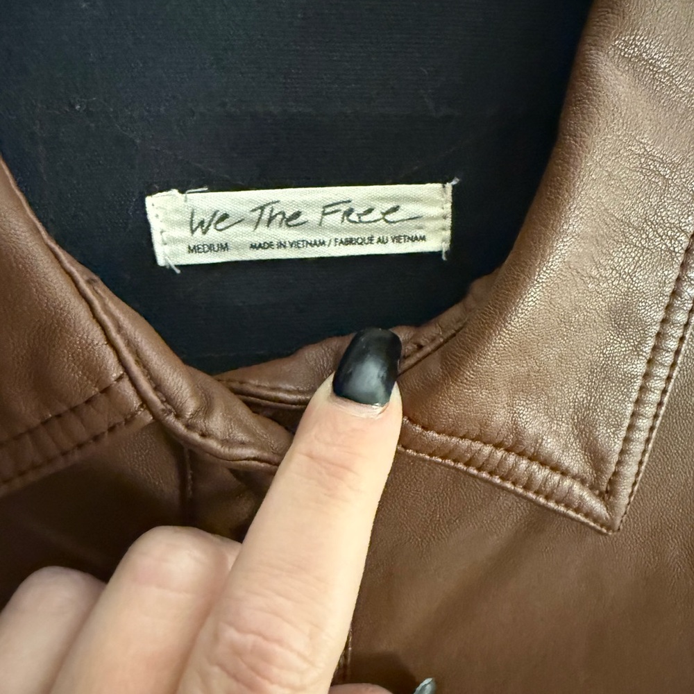 Free People Easy Rider Faux Leather Shacket NWOT M - Picture 7 of 11
